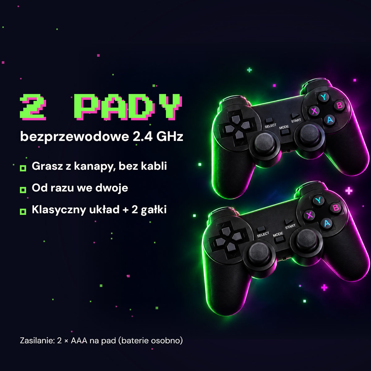 Dwa bezprzewodowe pady 2.4 GHz